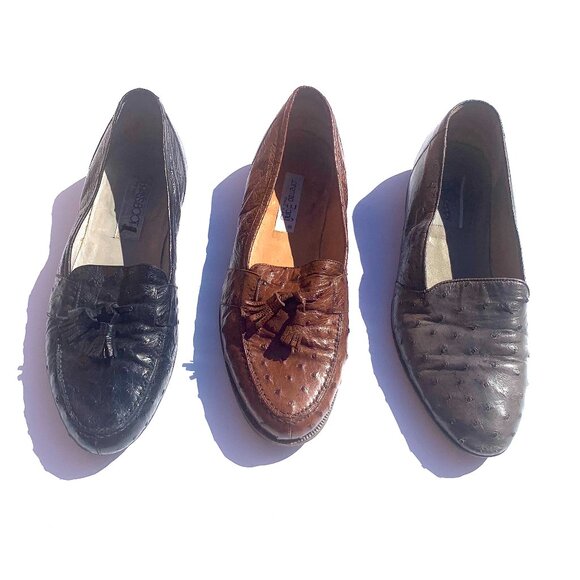 VTG Vero Cuoio Men’s Ostrich Slip On Loafers, Grey 10.5 main image 4